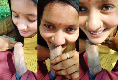 Village Bhabhi Gives Blowjob Outdoor Porn